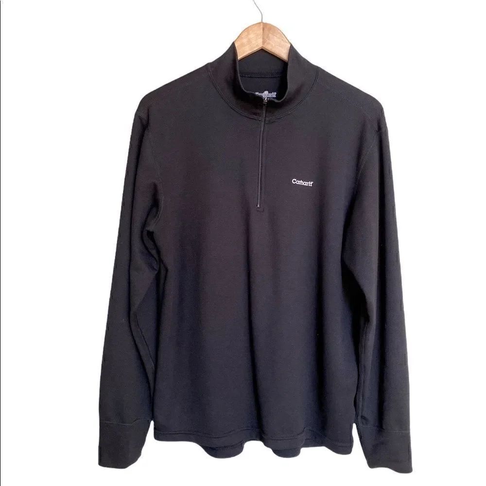 Carhartt 1/2 Zip Up Pull Over Black Size Large